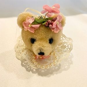 Victorian Teddy Bear Head Christmas Ornament